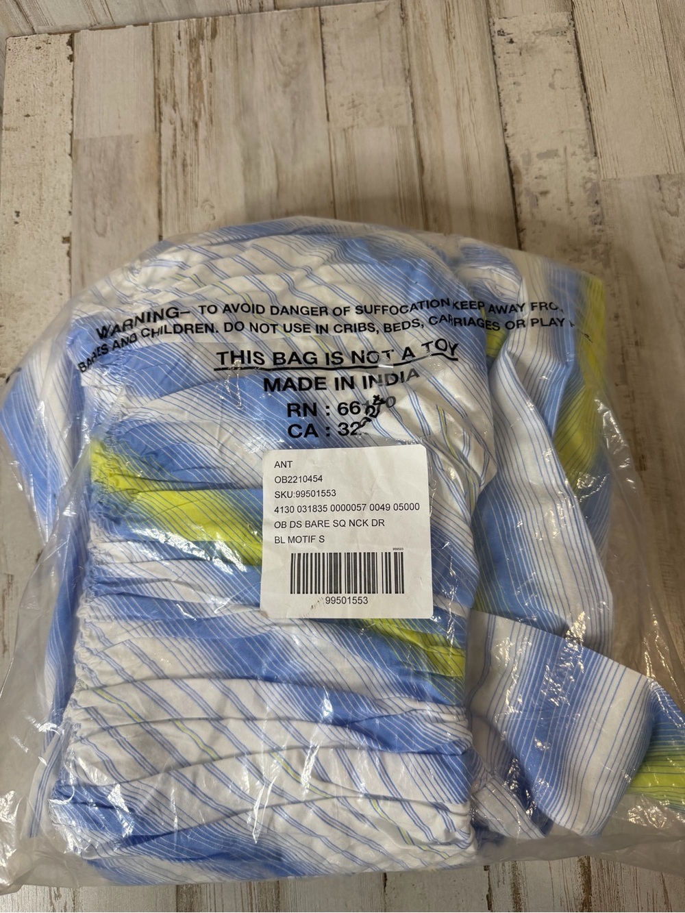 Anthropologie Striped Maxi Dress in Blue, White & Yellow-Green - Picture 7 of 10